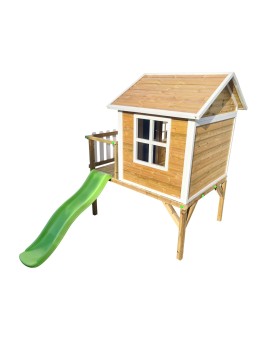 Wooden children's house with Masgames VISBY panels raised 90 cm