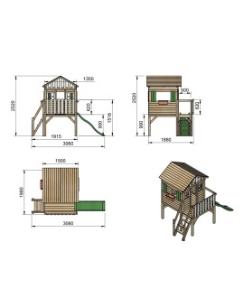 Raised playhouse MASGAMES LOLLIPOP XL