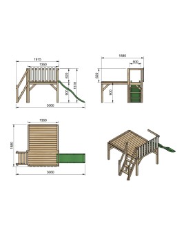 Raised playhouse MASGAMES LOLLIPOP XL