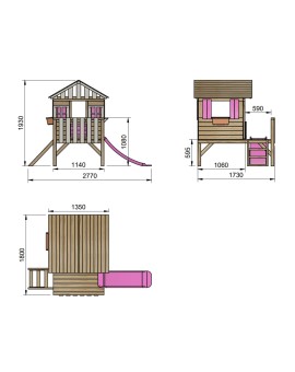 Wooden playhouse Masgames LOLLIPOP Elevated pink