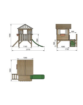 Wooden playhouse Masgames LOLLIPOP Elevated white