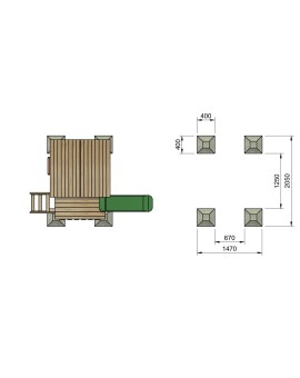 Wooden playhouse Masgames LOLLIPOP Elevated white