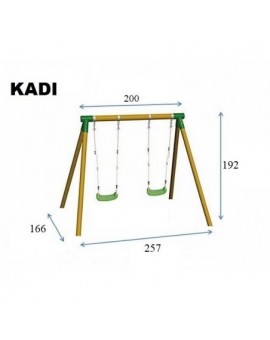 Double round wood swing Masgames KADI L