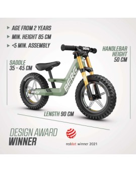 BERG BIKY Cross Green Balance Bike with Handbrake