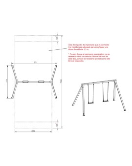 Double wood swing Masgames VEGA (flat seats)