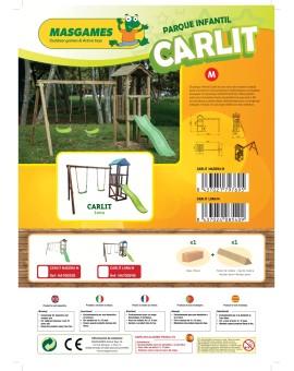 Masgames CARLIT M playground canvas roof with double swing