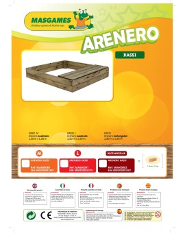 Wooden sandbox Masgames KASSI with drawer-bench