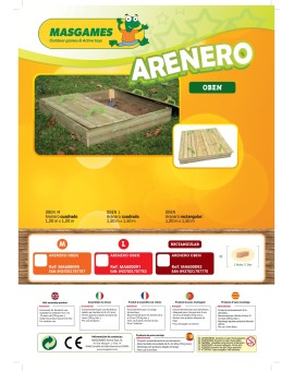 Wooden sandbox Masgames OBEN with wood cover