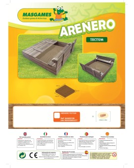 Wooden sandbox Masgames TECTUM with wood folding cover