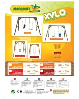Double square wood swing Masgames XYLO XL