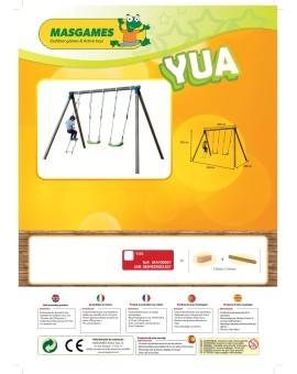 Double square wood swing Masgames YUA XL