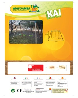 MASGAMES KAI Triple Wooden Swing XL