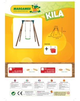 Single round wood swing Masgames KILA L