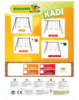 Double round wood swing Masgames KADI L