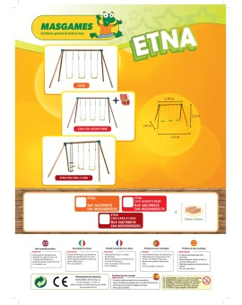 Triple round wood swing Masgames ETNA XL + baby seat