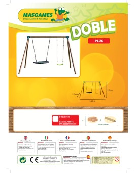 Doble round wood swing Masgames DOBLE PLUS XL
