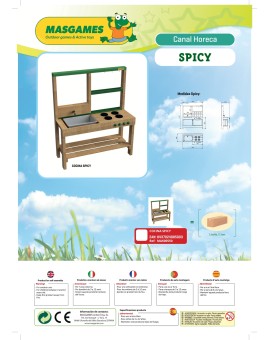 Wooden children's outdoor kitchen Masgames SPICY Horeca