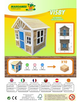 Wooden children's house with panels Masgames VISBY