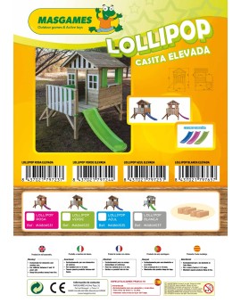 Wooden playhouse Masgames LOLLIPOP Elevated white