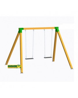 Double wood swing Masgames VEGA (flat seats)