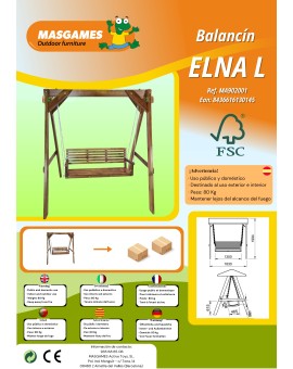 MASGAMES ELNA L garden swing