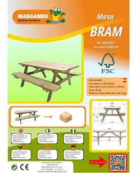 MASGAMES BRAM children's picnic table