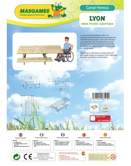 Adapted picnic table MASGAMES LYON