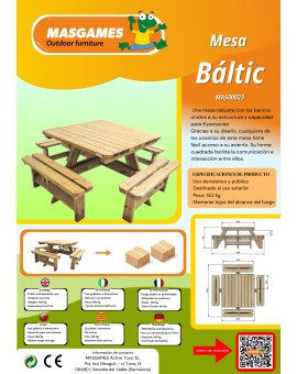 MASGAMES BALTIC square picnic table