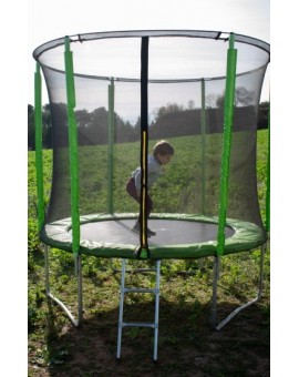 MASGAMES FORCE 244 trampoline with protective net, ladder and anchors