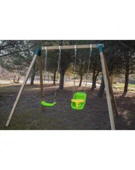 Double square wooden swing Masgames KARAI JUNIOR XL + baby seat