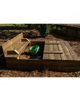 Wooden sandbox Masgames TECTUM with wood folding cover