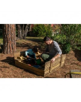 Wooden sandbox Masgames TECTUM with wood folding cover