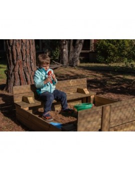 Wooden sandbox Masgames TECTUM with wood folding cover