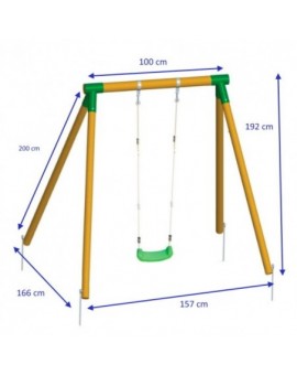 Single round wood swing Masgames KILA L + baby seat