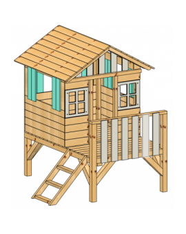 Wooden playhouse Masgames LOLLIPOP Elevated green