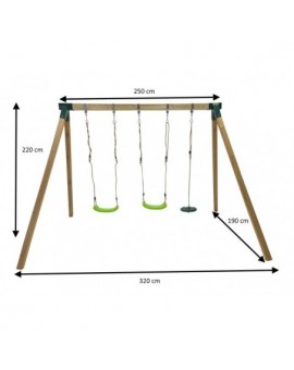 Double square wood swing Masgames KAI XL