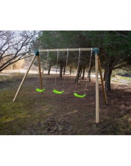 Triple square wood swing Masgames NORI XL