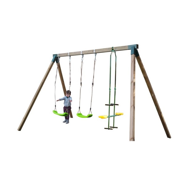 Triple square wood swing Masgames NORI XL + face-to-face seat