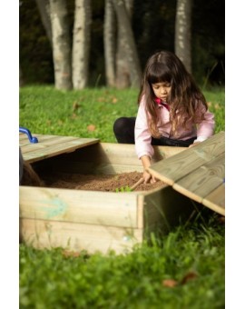 Wooden sandbox Masgames OBEN with wood cover