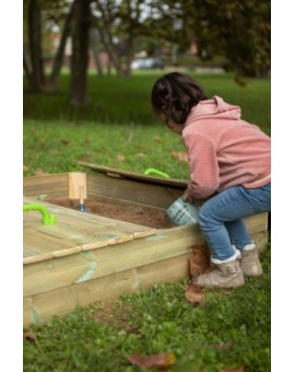 Wooden sandbox Masgames OBEN with wood cover