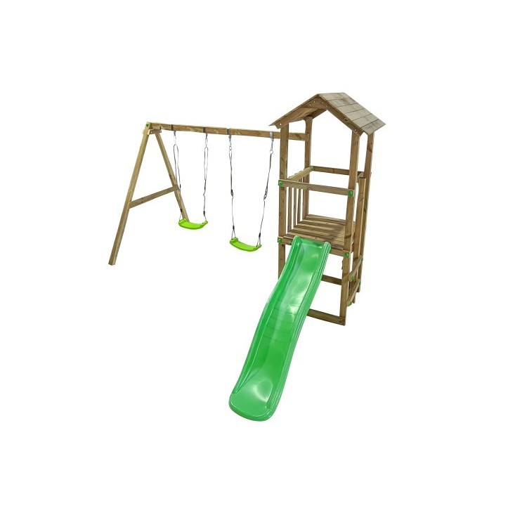 Masgames CARLIT M playground wooden roof with double swing