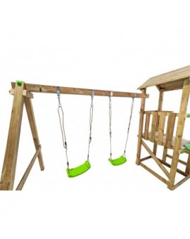 Masgames CARLIT M playground wooden roof with double swing