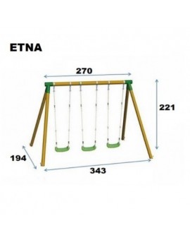 Triple round wood swing Masgames ETNA XL