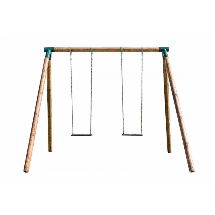 Single round wood swing Masgames FUJI Adults (rubber and chains)