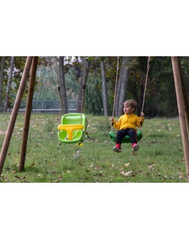 MASGAMES KIBO XL double round wooden swing + baby seat