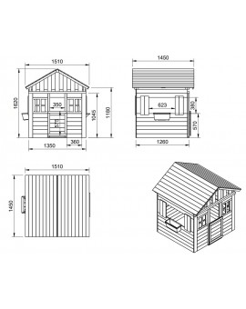 Wooden playhouse Masgames LOLLIPOP XL Blue