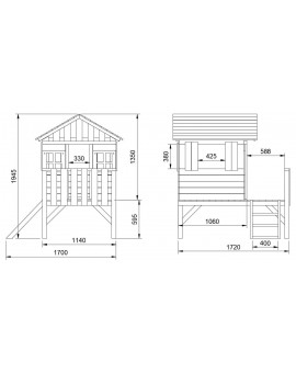 Wooden playhouse Masgames LOLLIPOP Elevated white