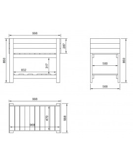 MASGAMES FORTIS L growing table with legs