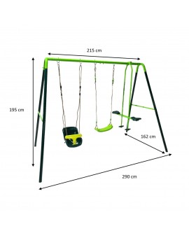 Triple metal swing Masgames GINGO + baby seat