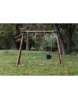 Double round wood swing Masgames KADI L + baby seat